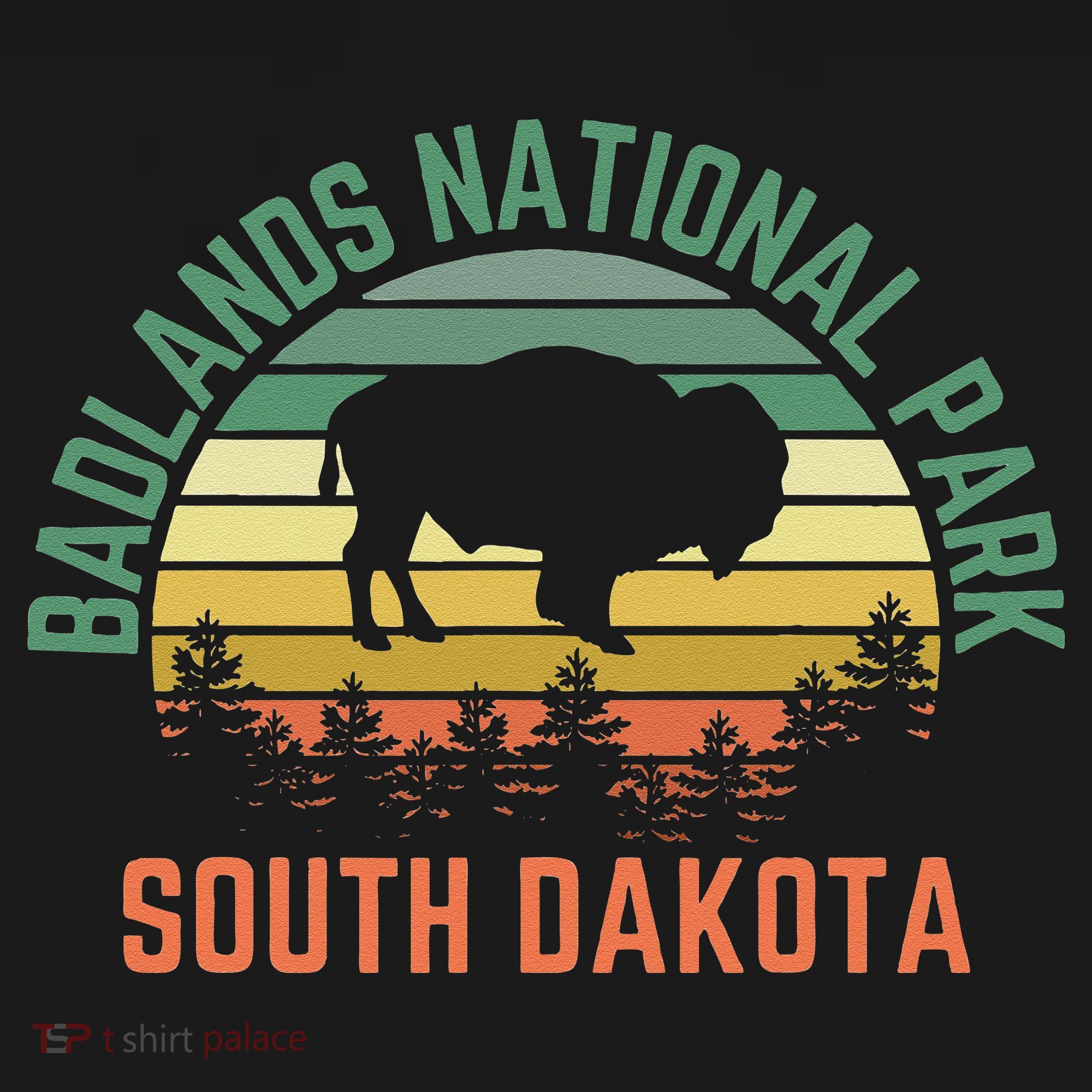 Badlands National Park South Dakota Buffalo Retro Sunset Women's Tank Top