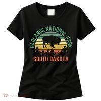 Badlands National Park South Dakota Buffalo Retro Sunset Women's T-Shirt thumb 0