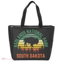 Badlands National Park South Dakota Buffalo Retro Sunset Tote Bag thumb 0