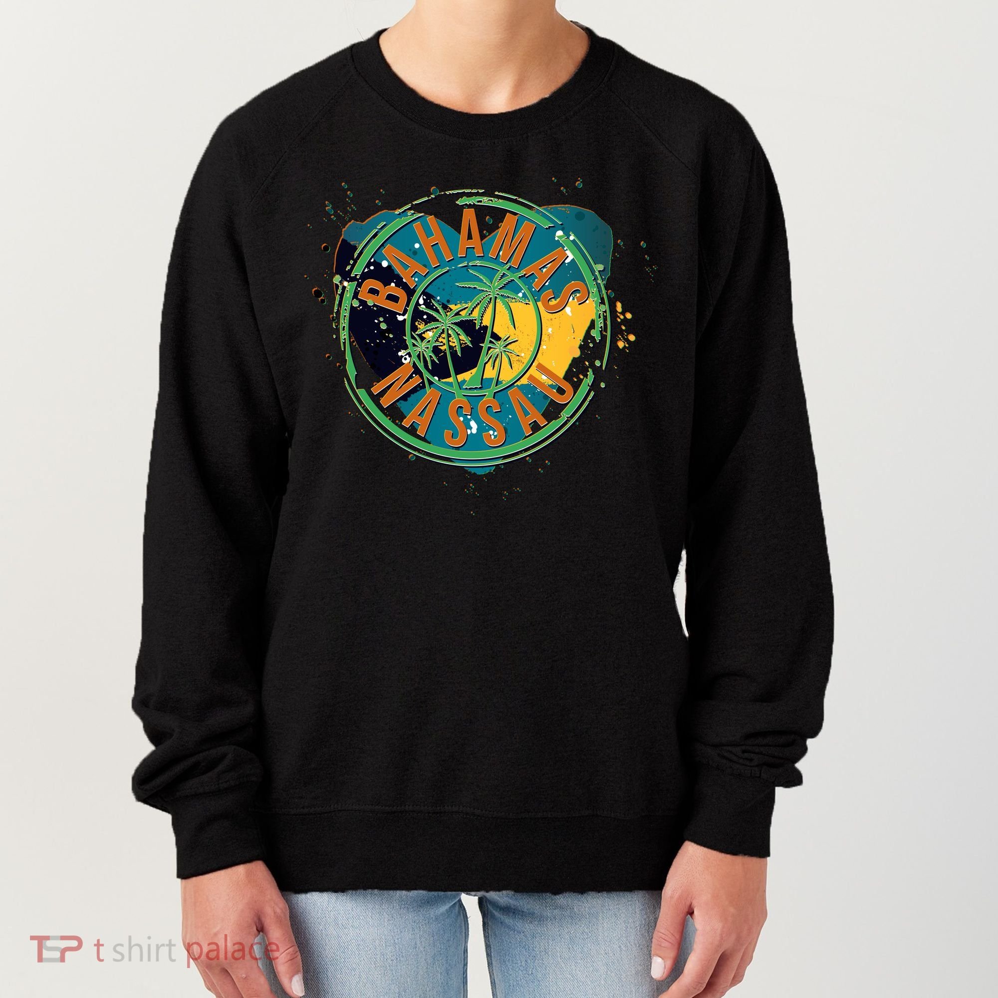 Bahamas Nassau Paint Stamp Emblem Women's Sweatshirt