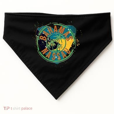 Bahamas Nassau Paint Stamp Emblem USA-Made Doggie Bandana