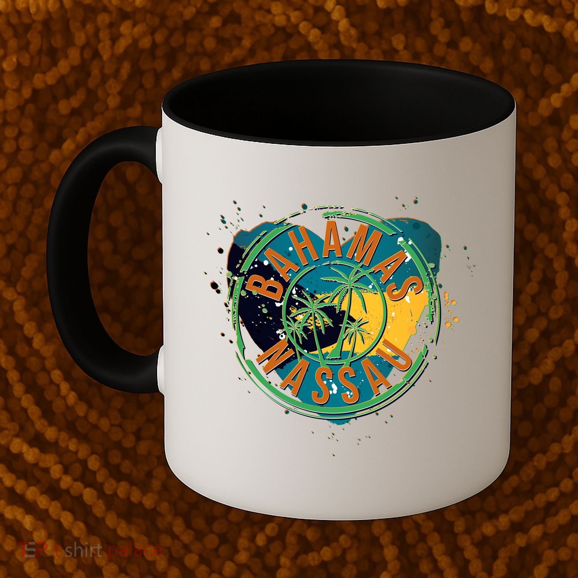 Bahamas Nassau Paint Stamp Emblem Coffee Mug