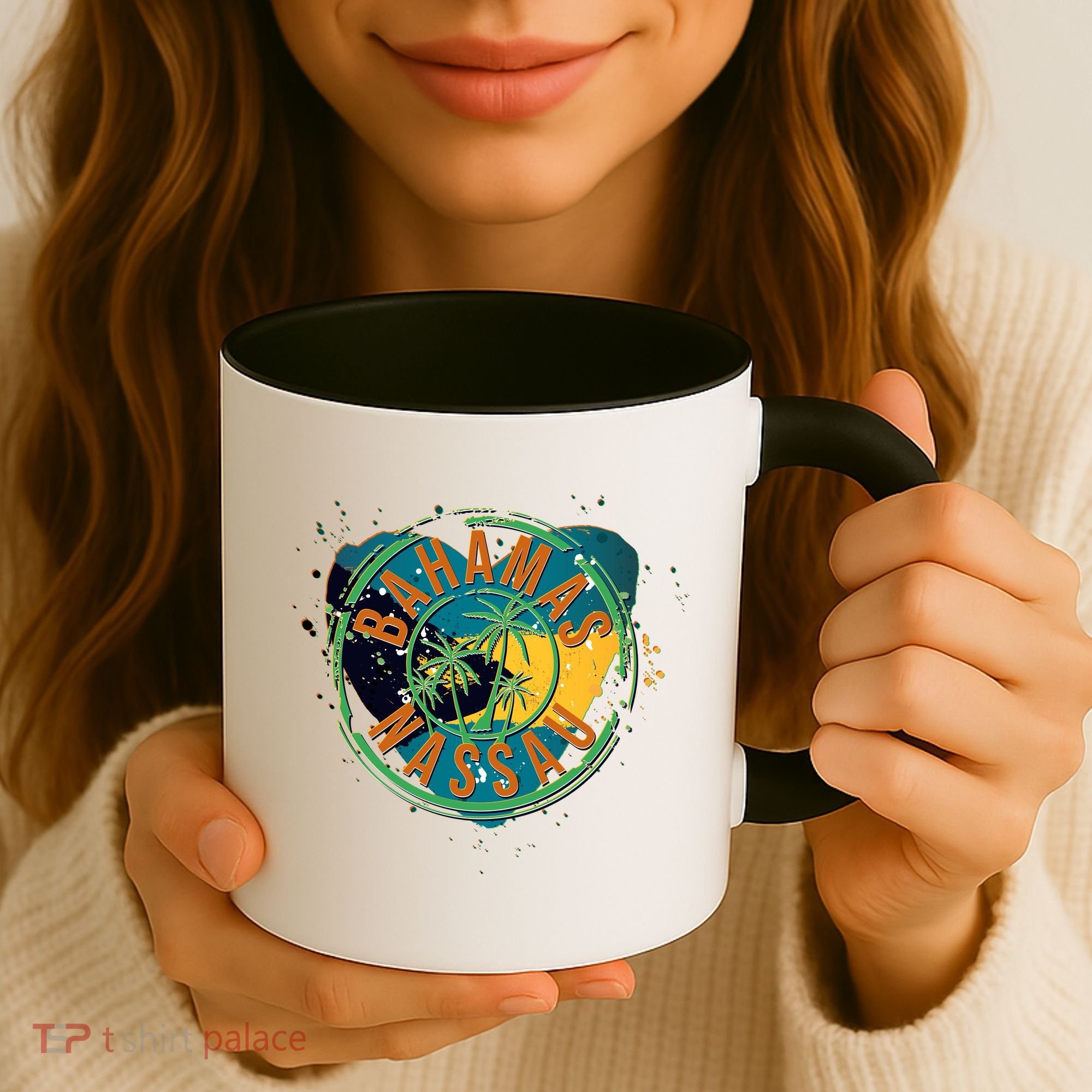 Bahamas Nassau Paint Stamp Emblem Coffee Mug