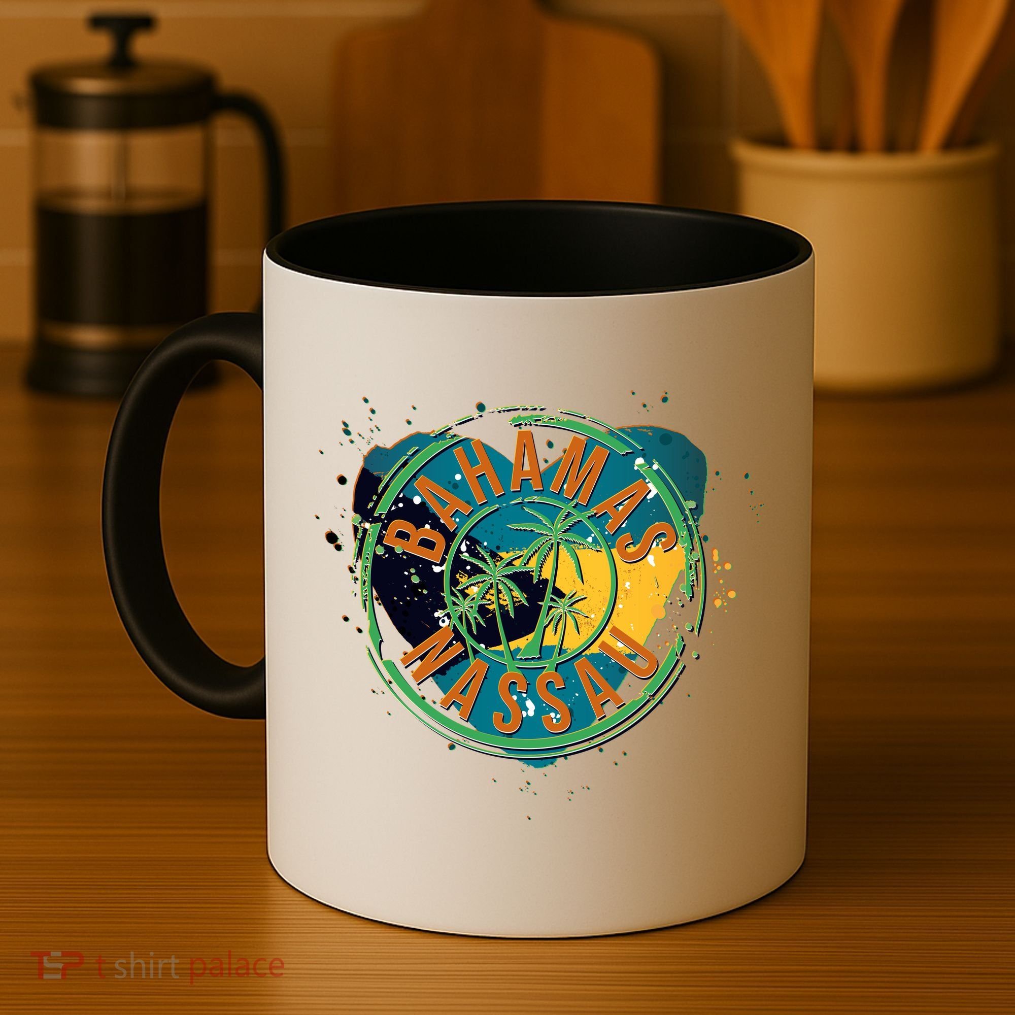 Bahamas Nassau Paint Stamp Emblem Coffee Mug