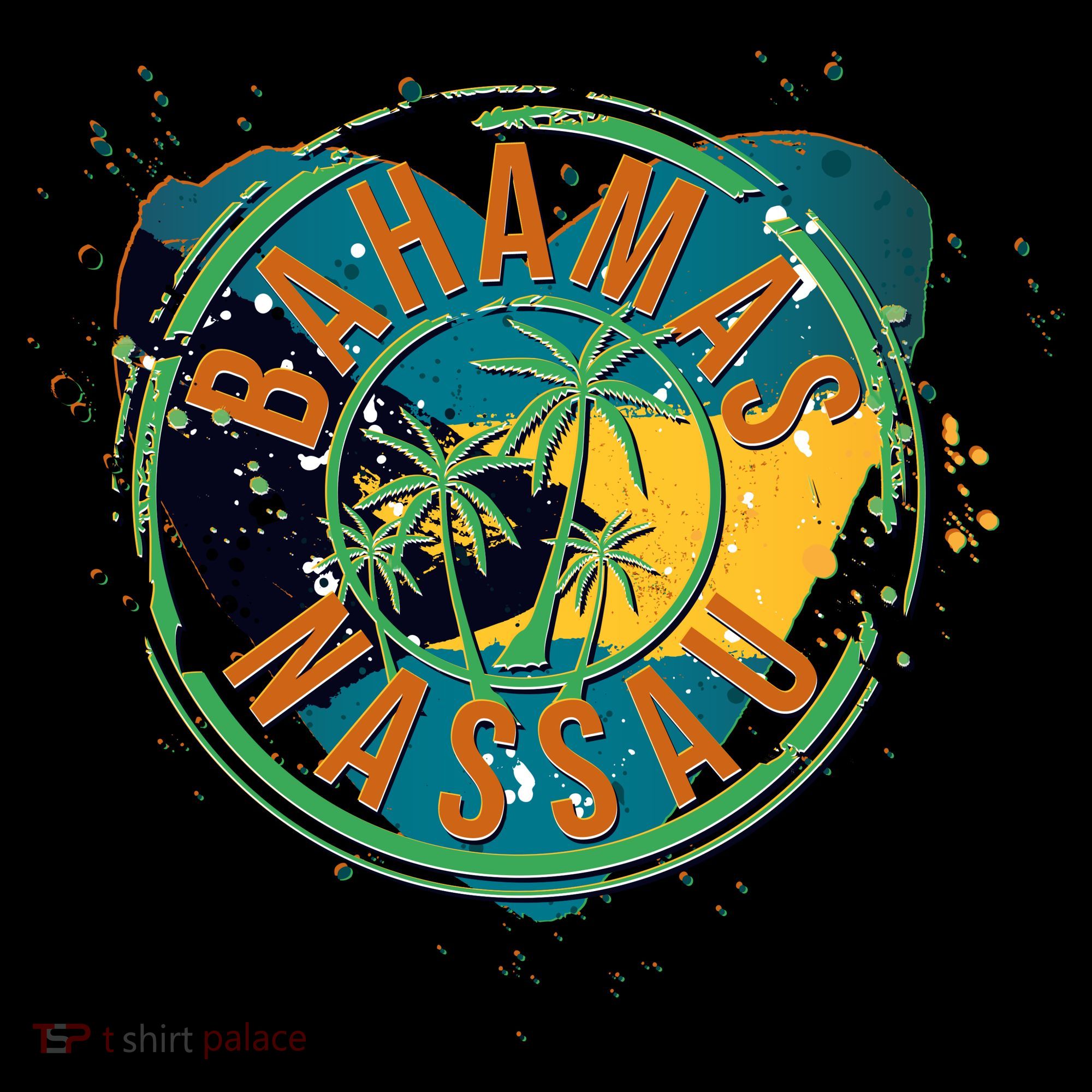 Bahamas Nassau Paint Stamp Emblem Women's Hoodie