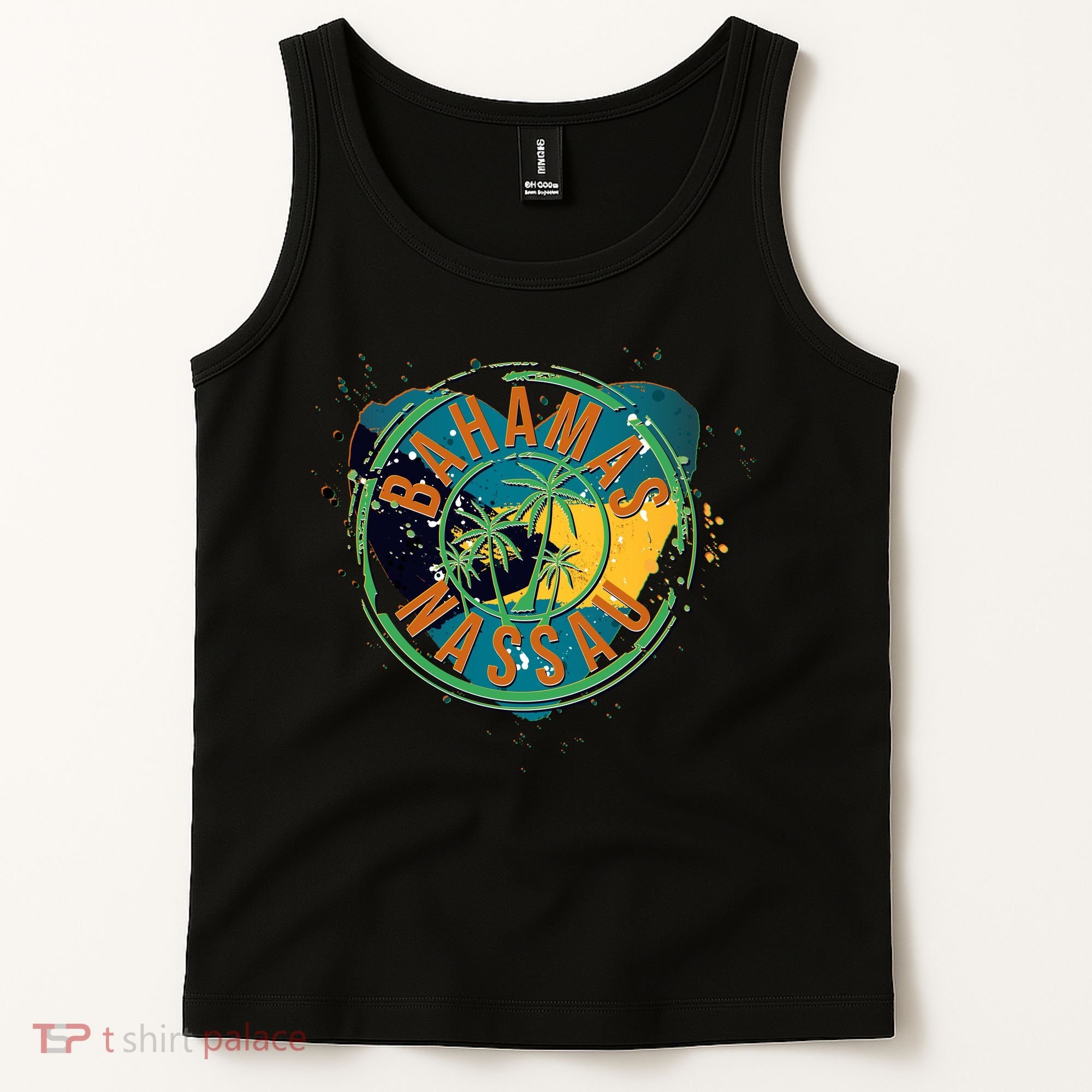 Bahamas Nassau Paint Stamp Emblem Tank Top