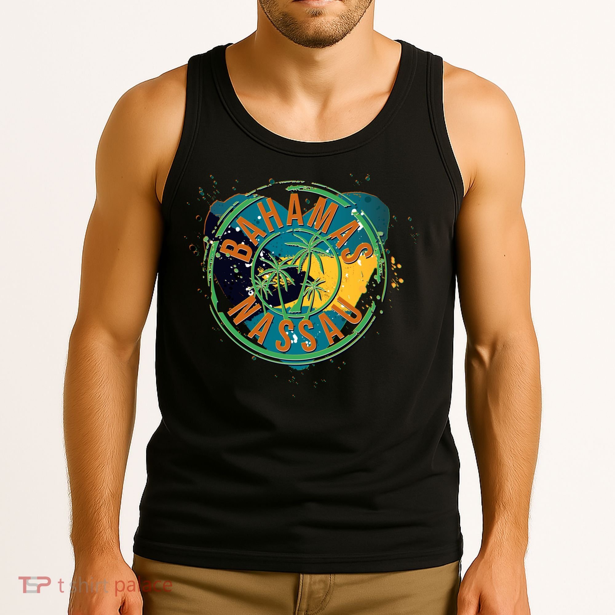 Bahamas Nassau Paint Stamp Emblem Tank Top
