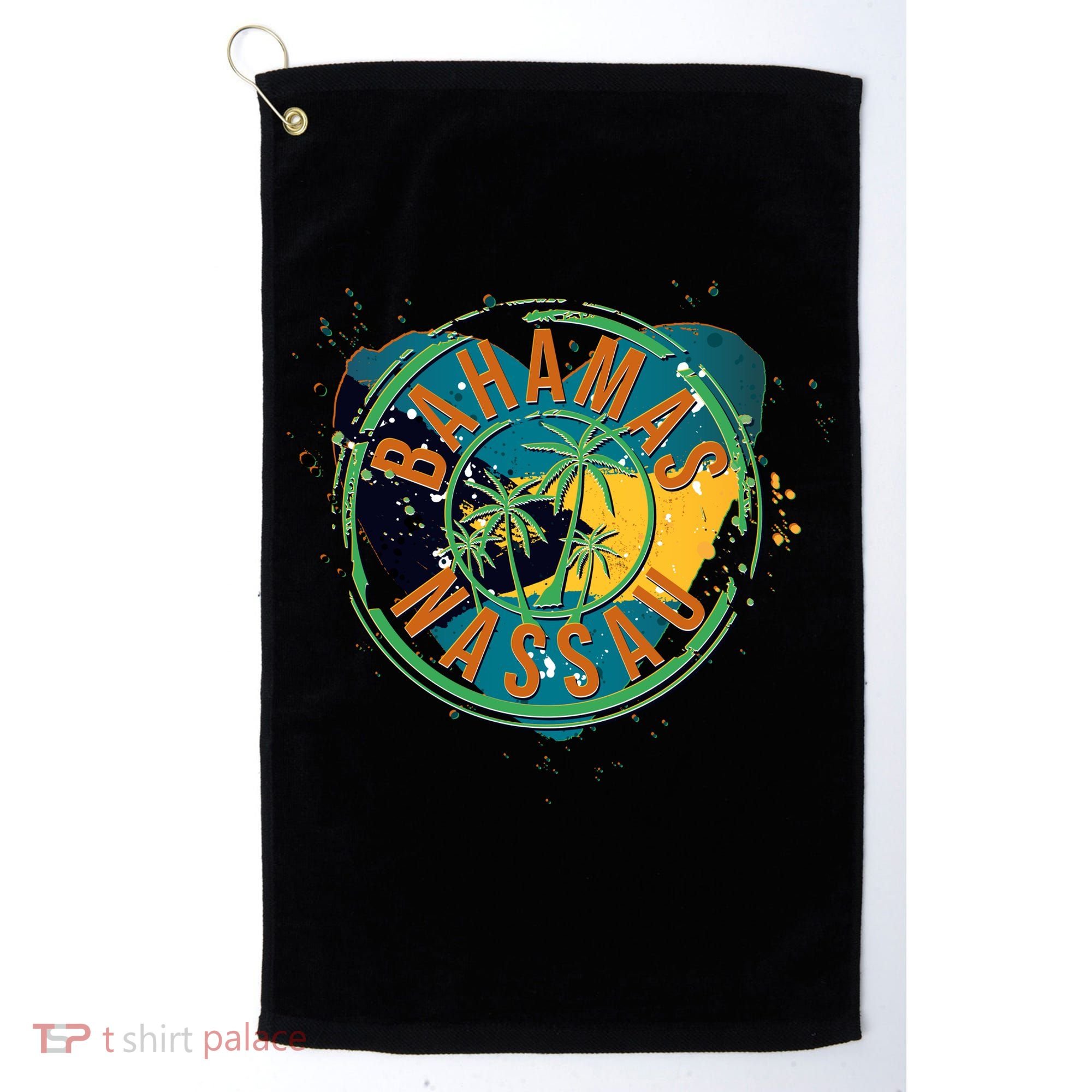 Bahamas Nassau Paint Stamp Emblem Golf Towel