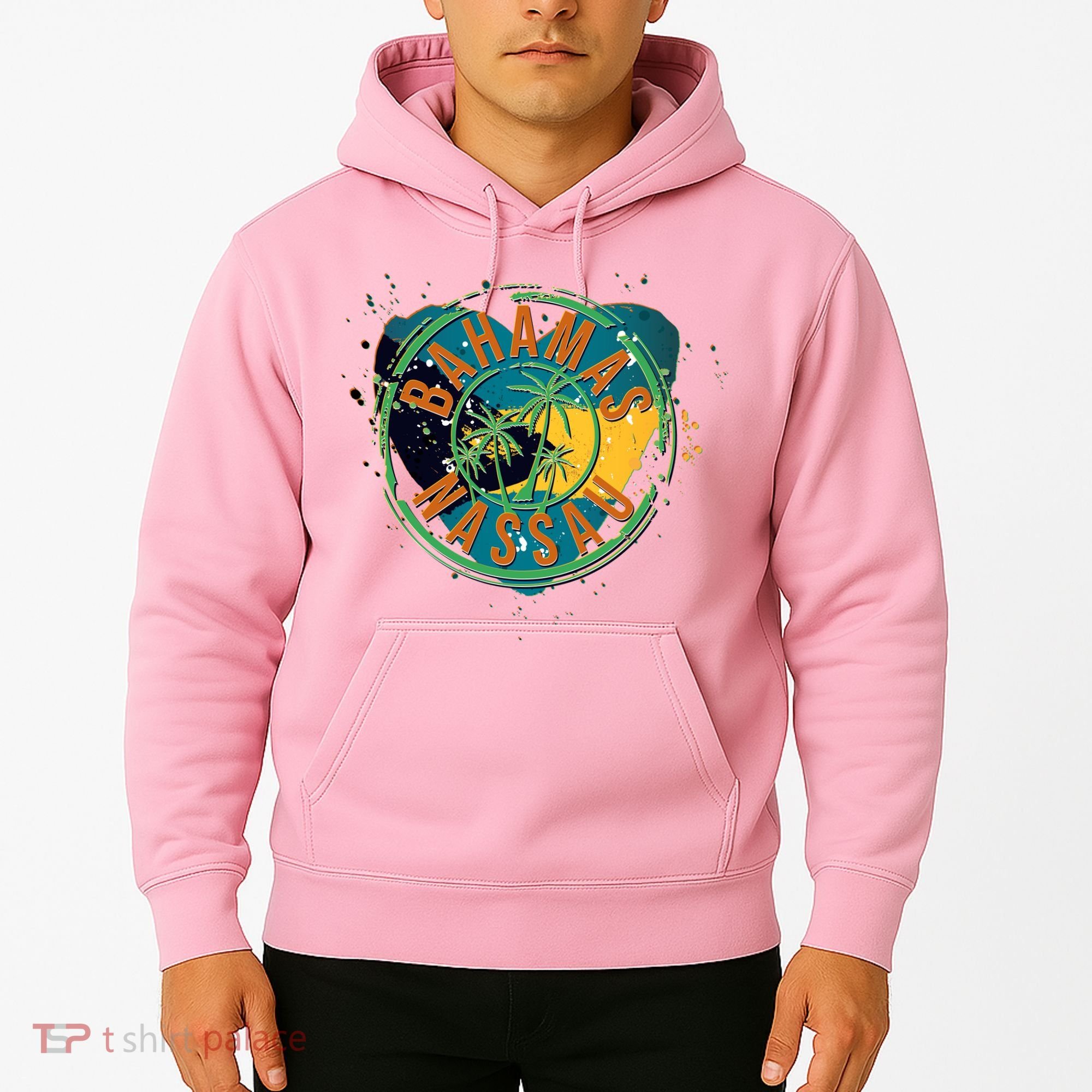 Bahamas Nassau Paint Stamp Emblem Hoodie