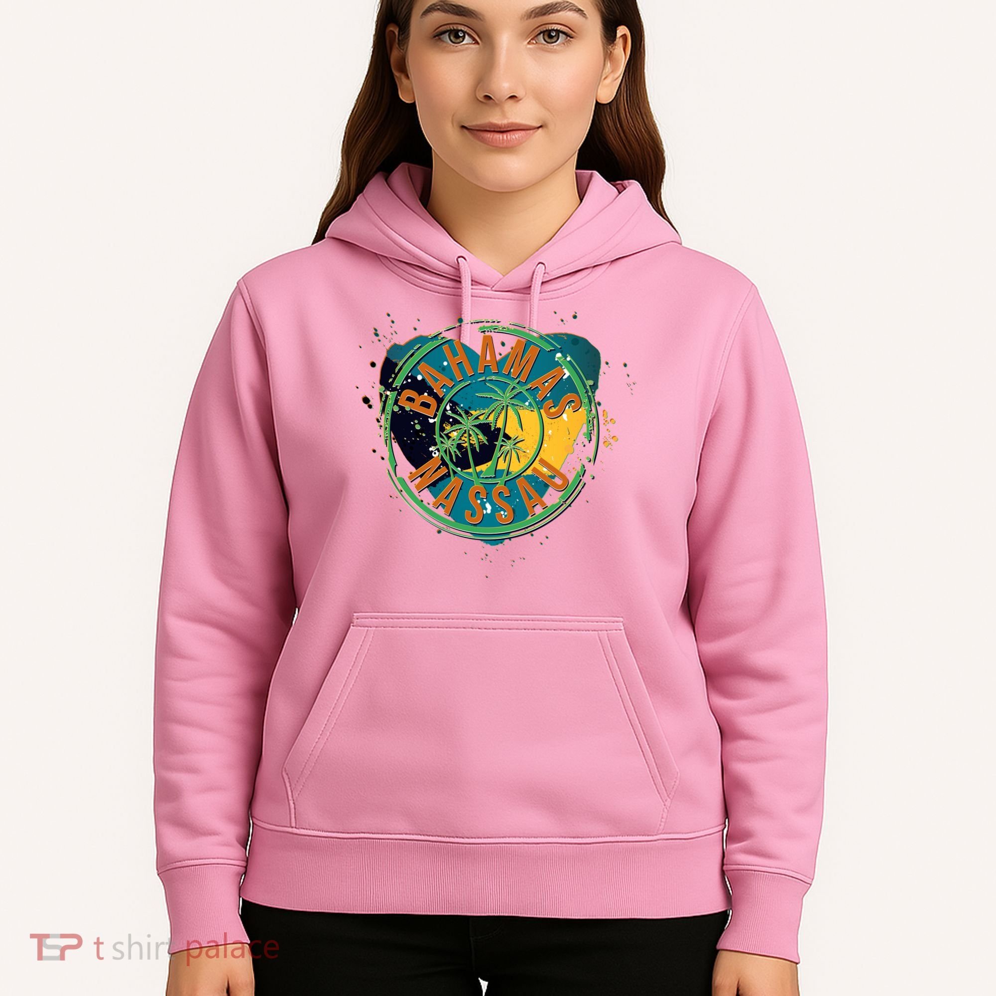 Bahamas Nassau Paint Stamp Emblem Hoodie