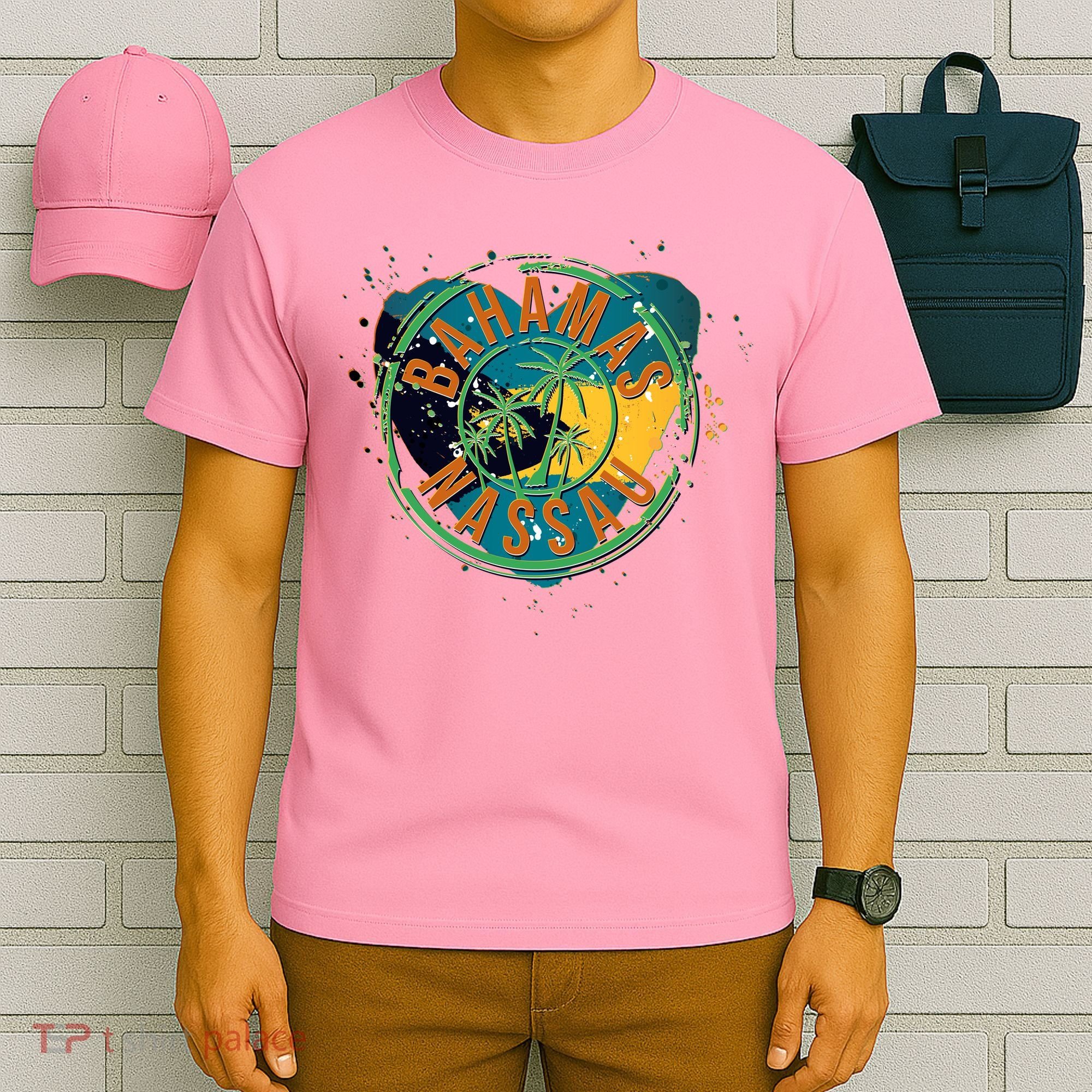 Bahamas Nassau Paint Stamp Emblem T-Shirt