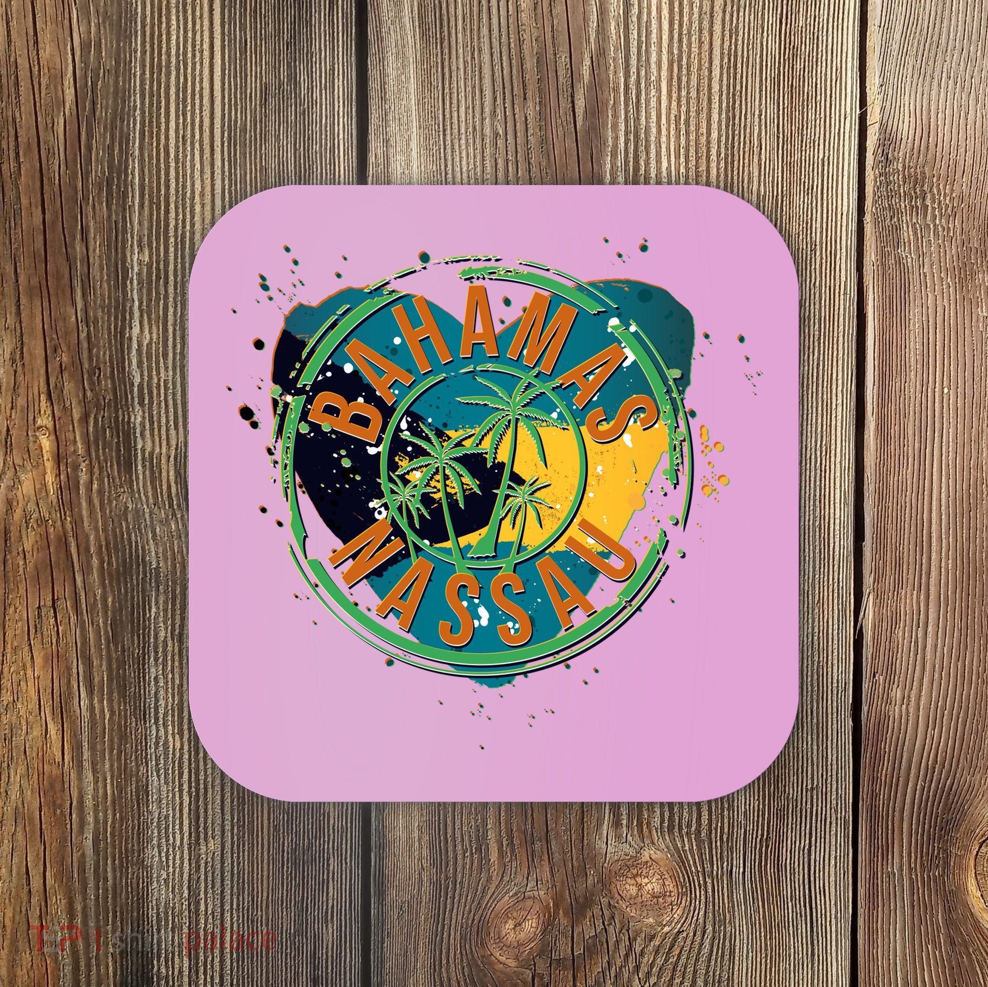 Bahamas Nassau Paint Stamp Emblem Coaster