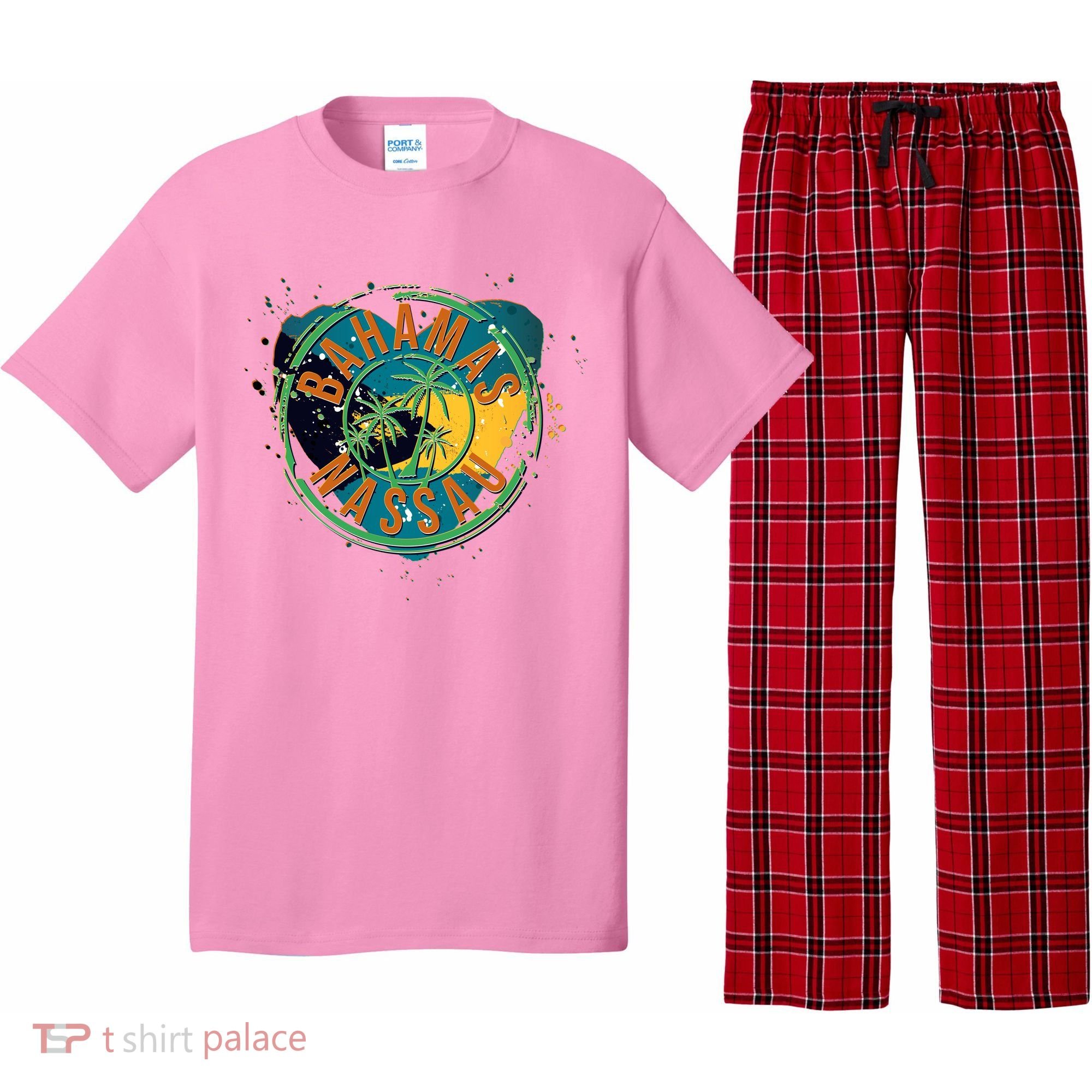 Bahamas Nassau Paint Stamp Emblem Pajama Set