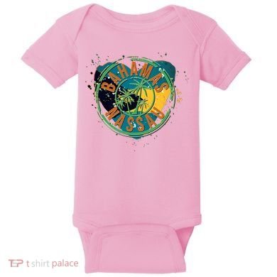 Bahamas Nassau Paint Stamp Emblem Baby Bodysuit