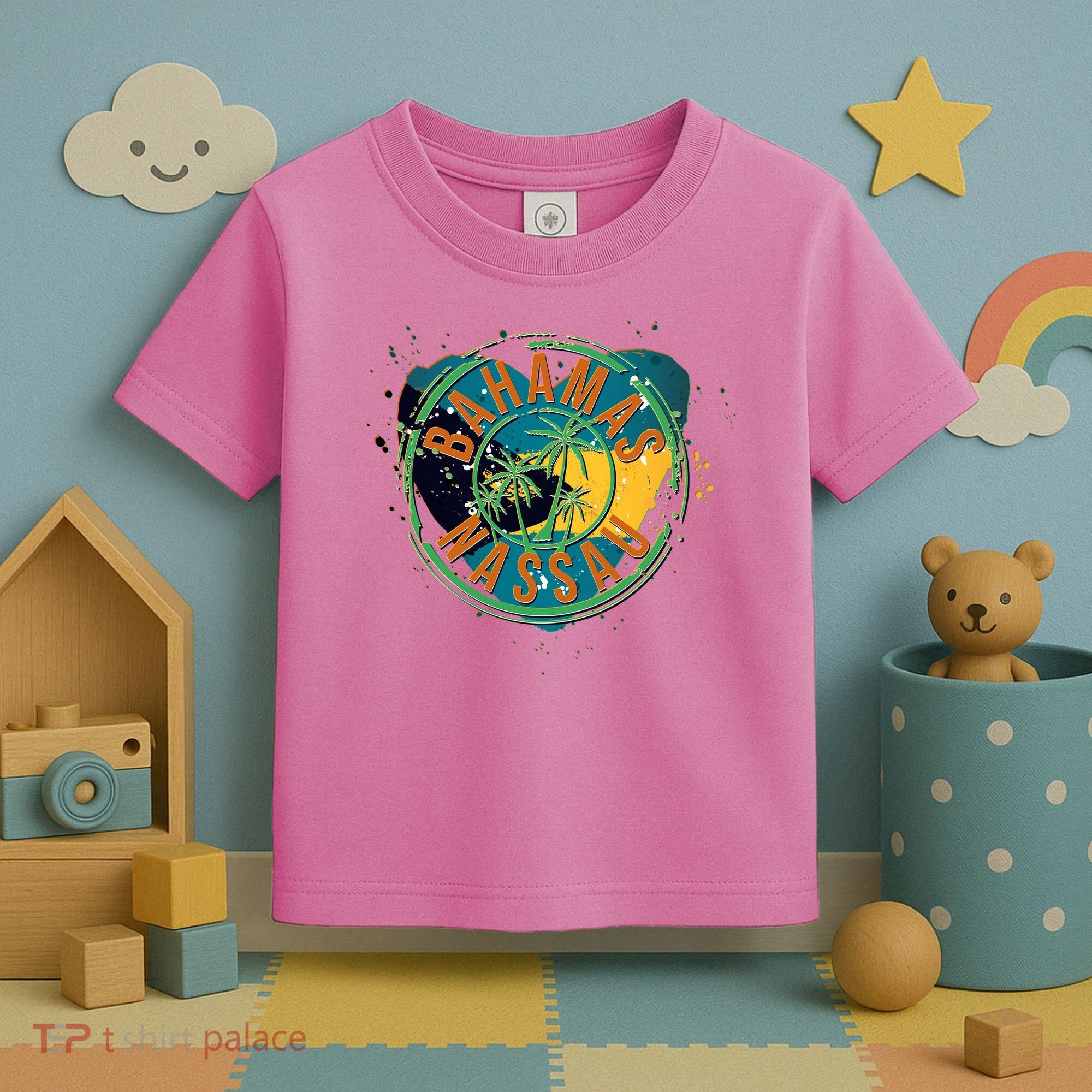 Bahamas Nassau Paint Stamp Emblem Toddler T-Shirt