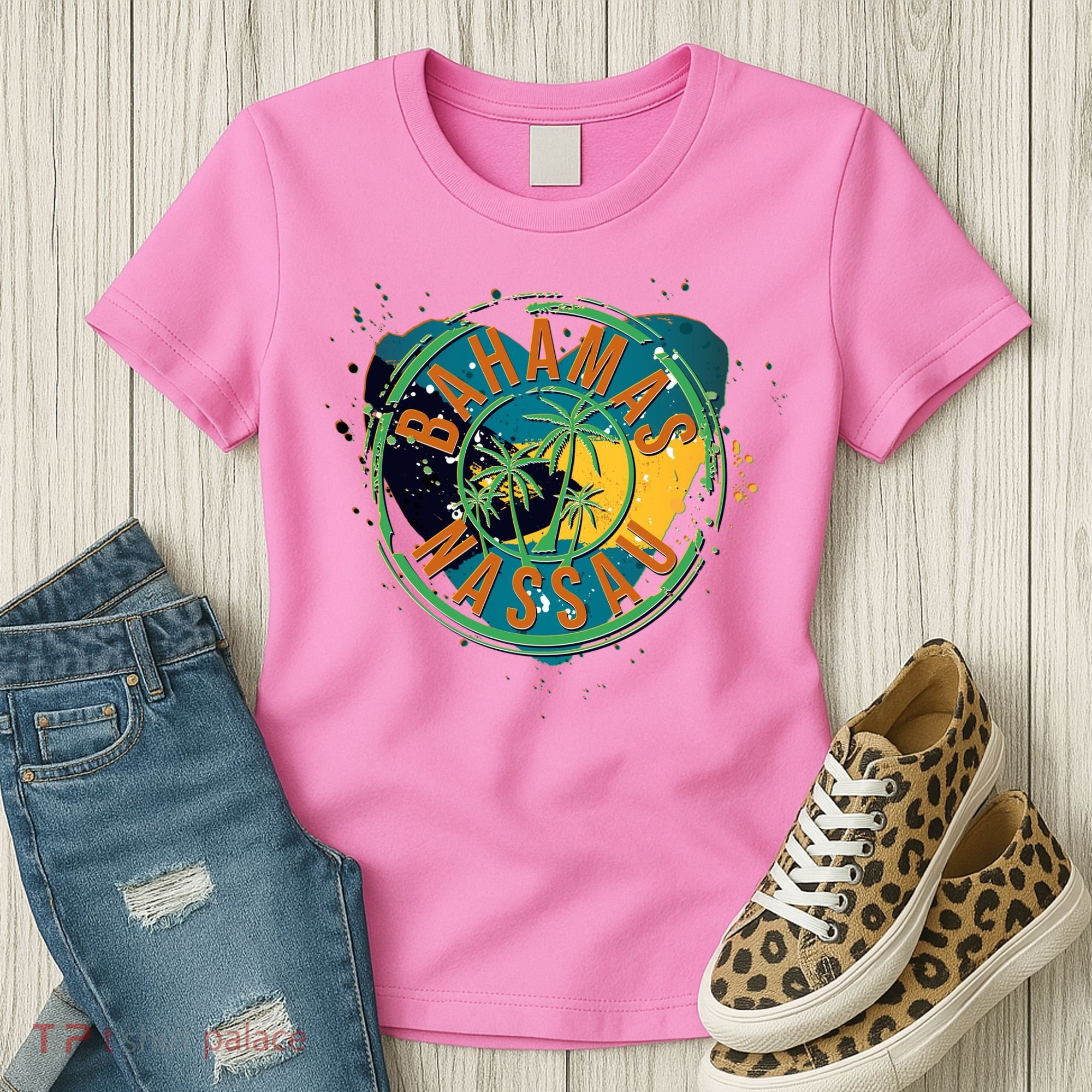 Bahamas Nassau Paint Stamp Emblem Women's T-Shirt