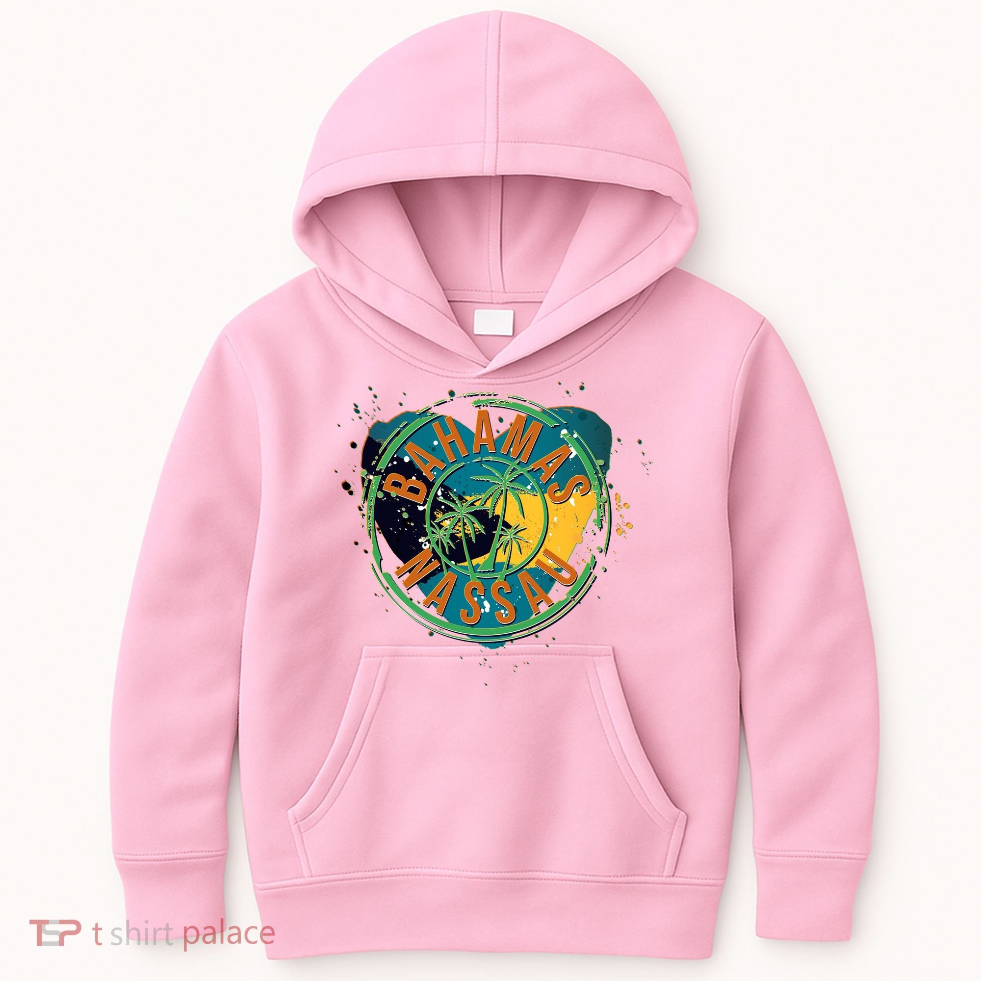 Bahamas Nassau Paint Stamp Emblem Kids Hoodie