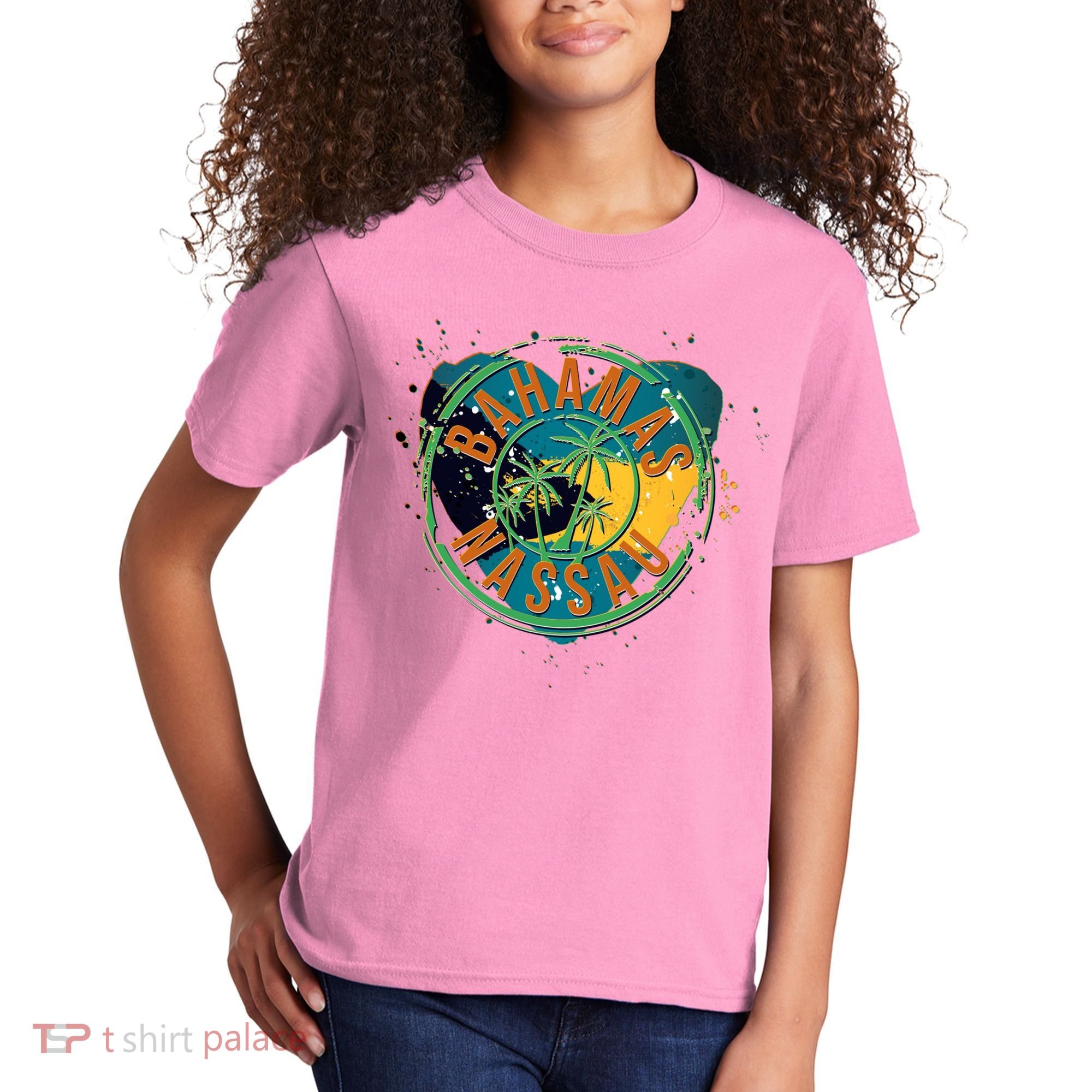 Bahamas Nassau Paint Stamp Emblem Kids T-Shirt