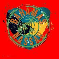 Bahamas Nassau Paint Stamp Emblem Santa Hat thumb 1