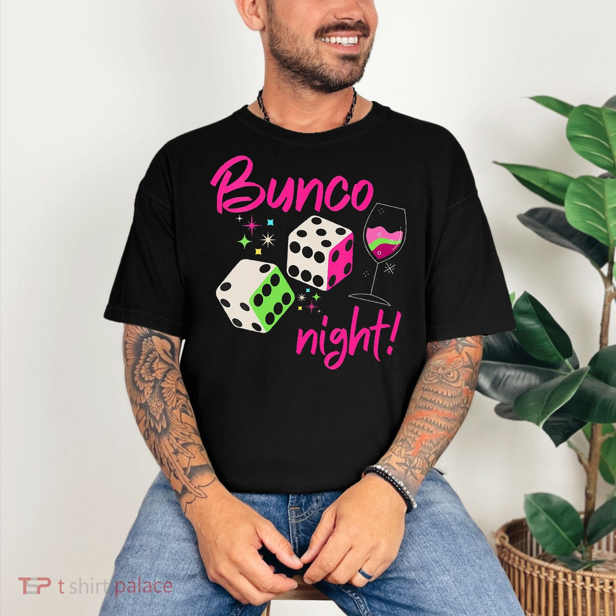 Bunco Night Retro Dice Wine Prize Comfort Colors T-Shirt