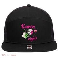 Bunco Night Retro Dice Wine Prize 7 Panel Mesh Trucker Snapback Hat thumb 0