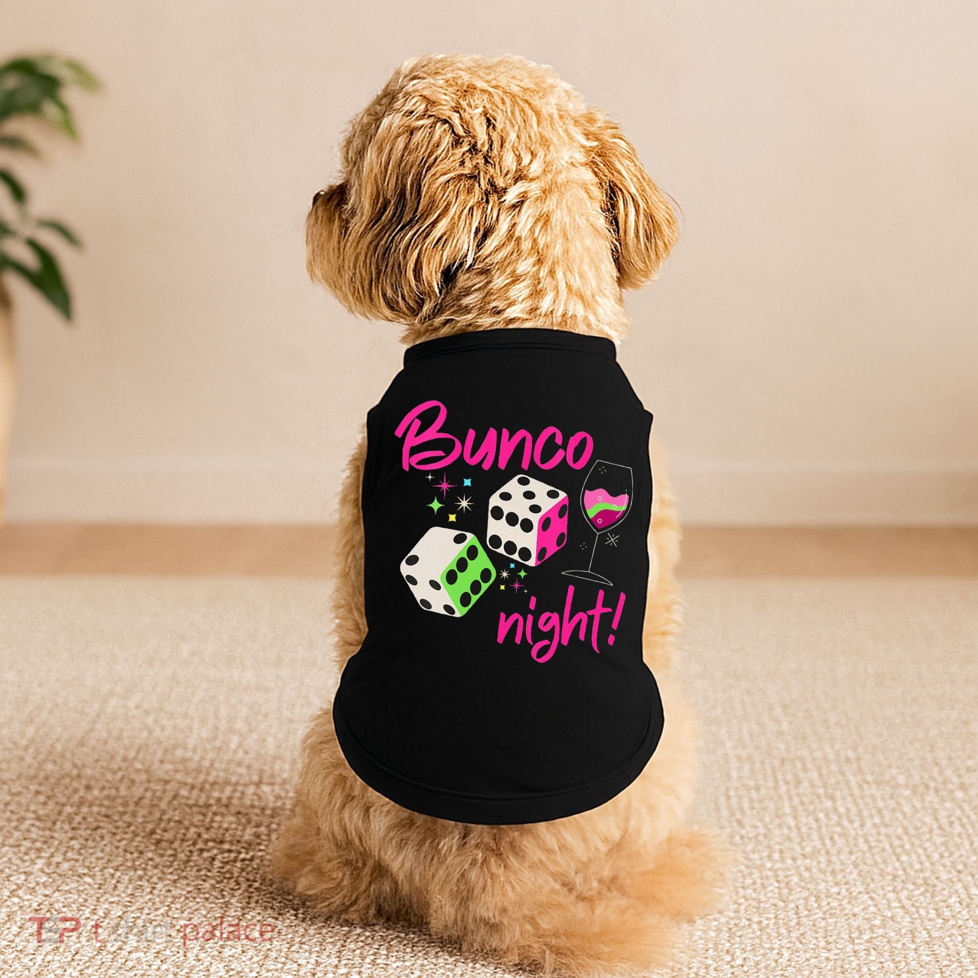 Bunco Night Retro Dice Wine Prize Doggie Tank
