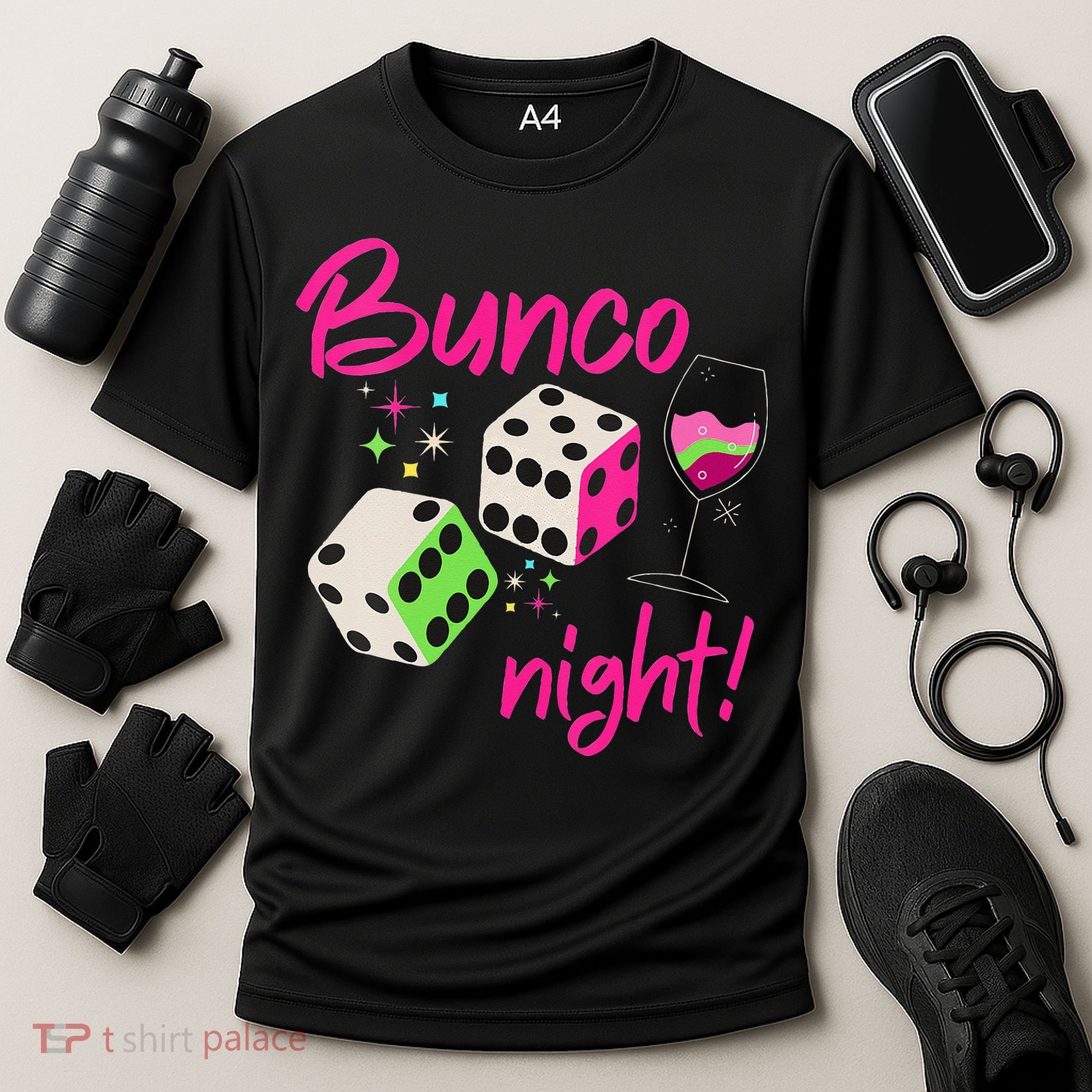 Bunco Night Retro Dice Wine Prize Cooling Performance Crew T-Shirt