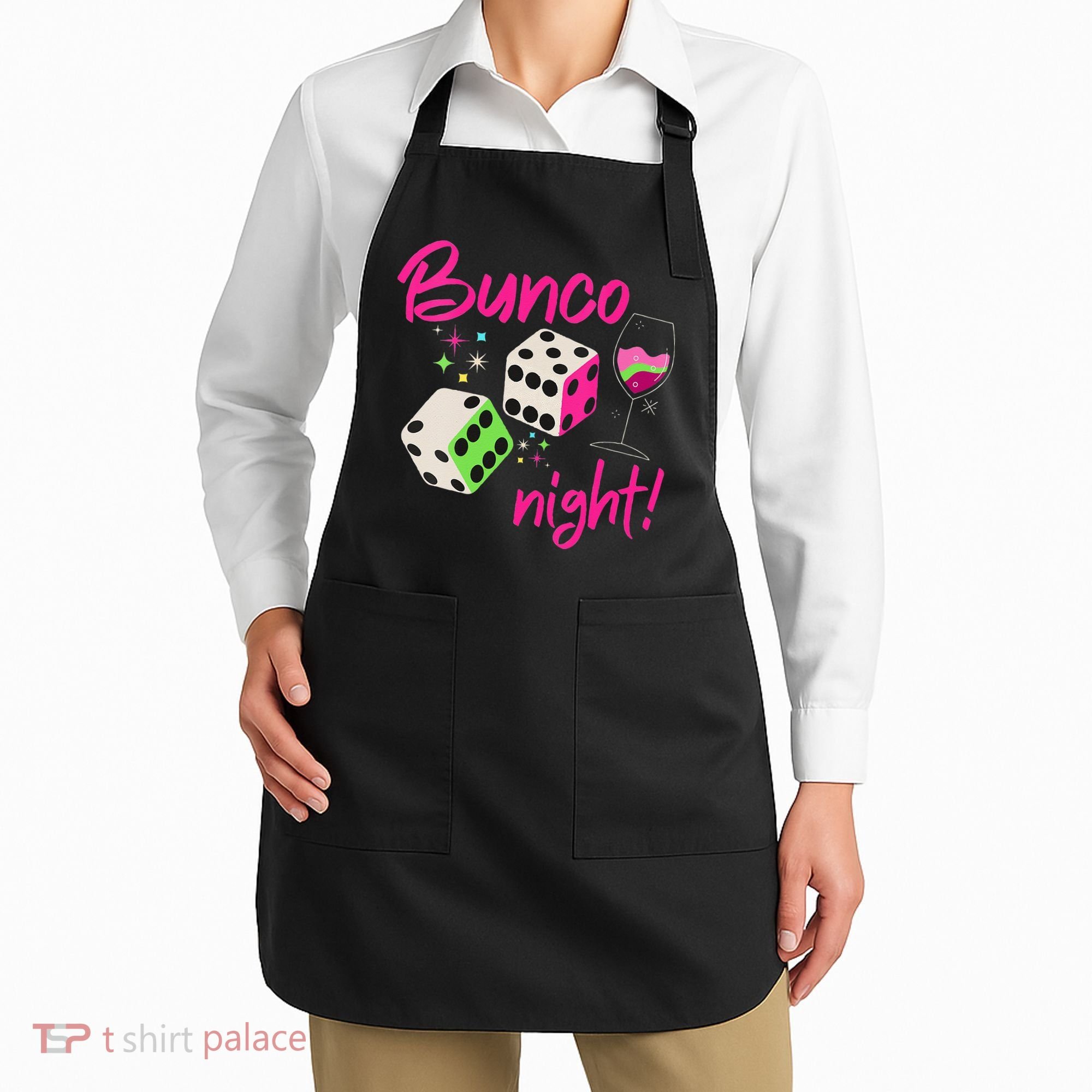 Bunco Night Retro Dice Wine Prize Apron