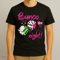 Bunco Night Retro Dice Wine Prize T-Shirt thumb 3
