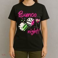 Bunco Night Retro Dice Wine Prize T-Shirt thumb 4