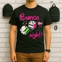 Bunco Night Retro Dice Wine Prize T-Shirt thumb 6