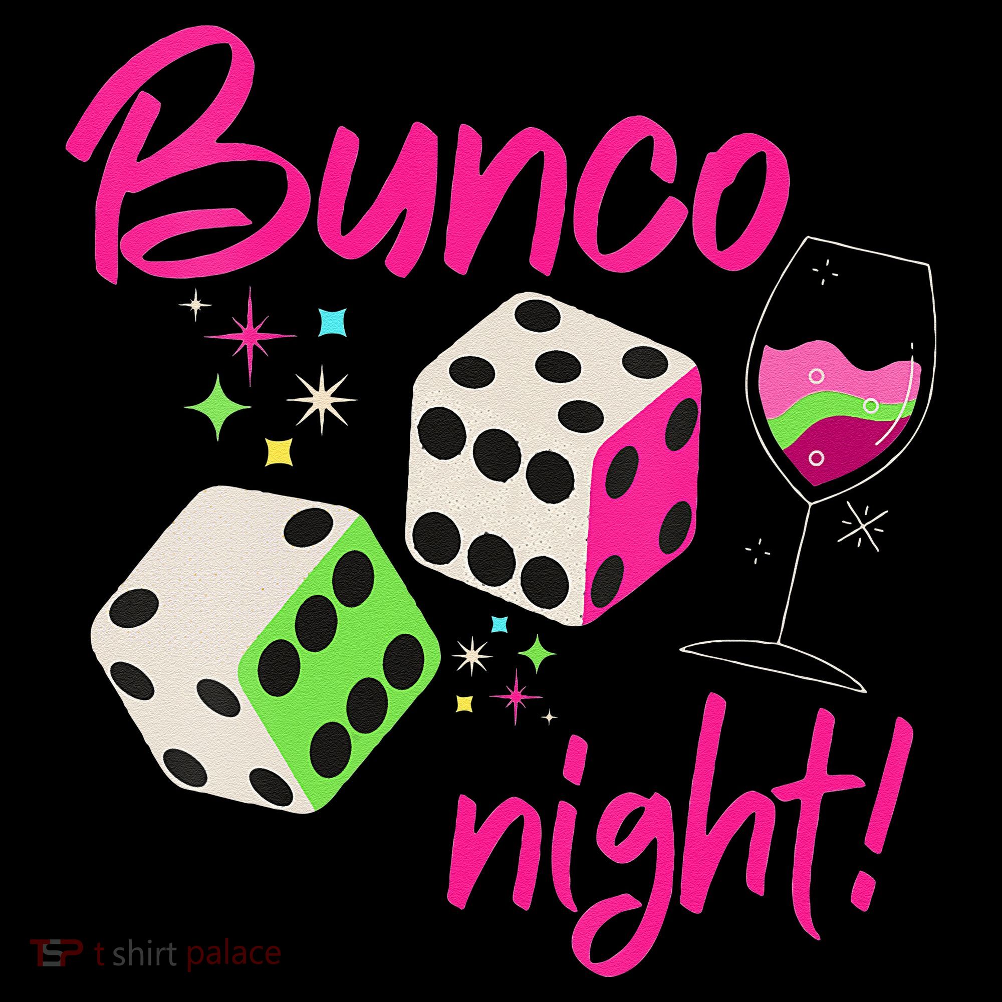 Bunco Night Retro Dice Wine Prize T-Shirt