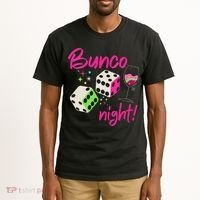 Bunco Night Retro Dice Wine Prize Tall T-Shirt thumb 2