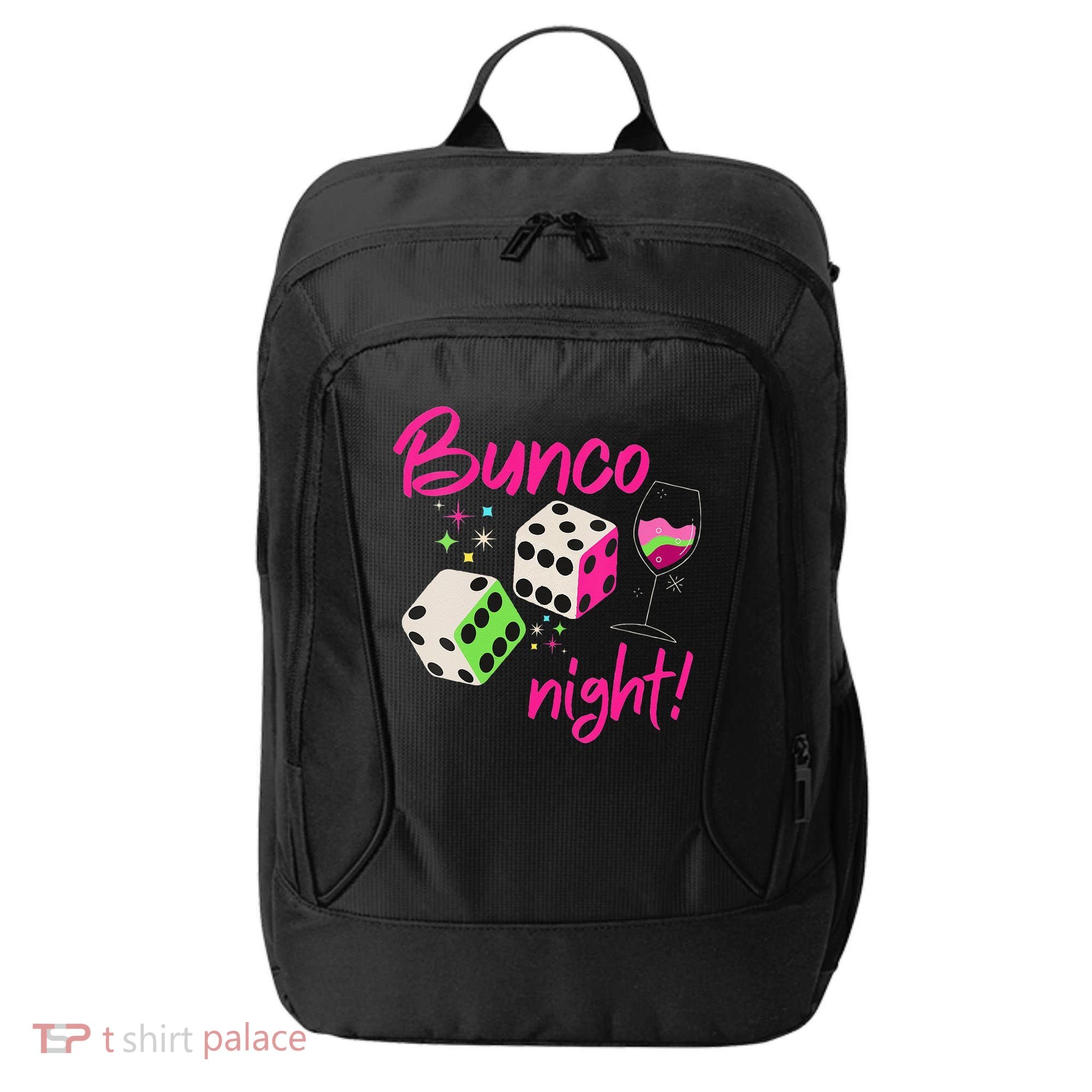 Bunco Night Retro Dice Wine Prize City Backpack
