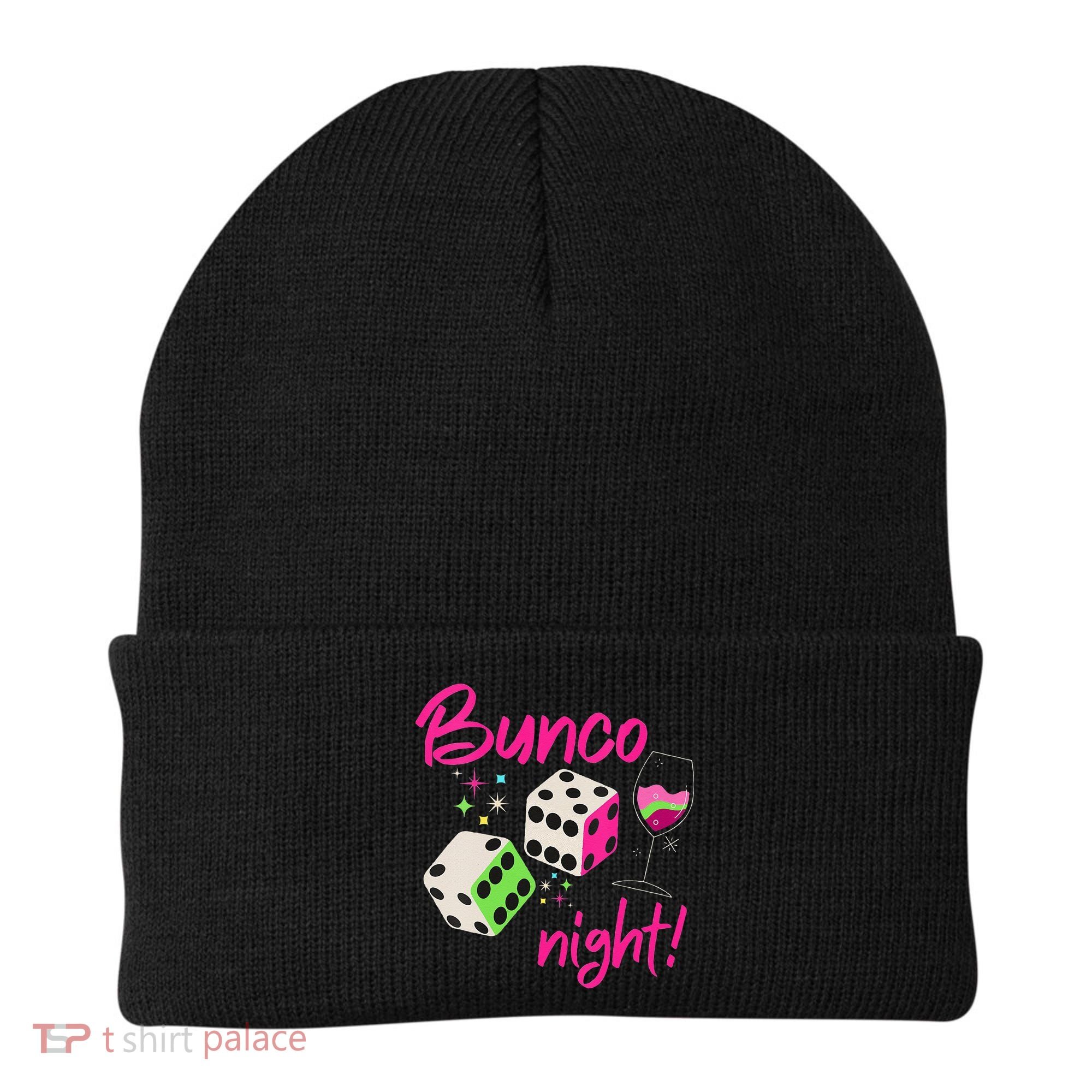 Bunco Night Retro Dice Wine Prize Beanie