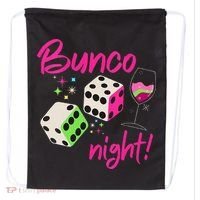 Bunco Night Retro Dice Wine Prize Drawstring Bag thumb 0