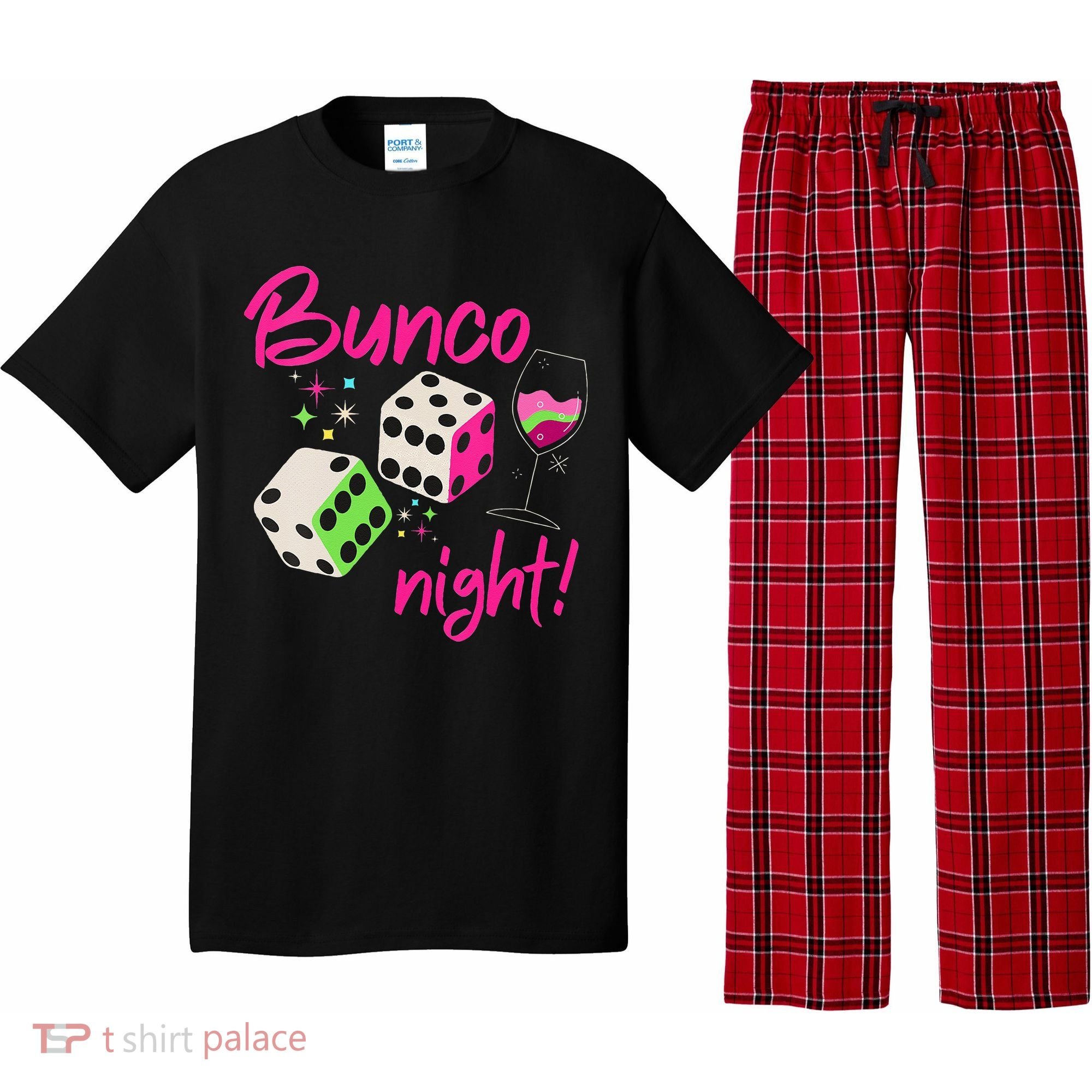 Bunco Night Retro Dice Wine Prize Pajama Set