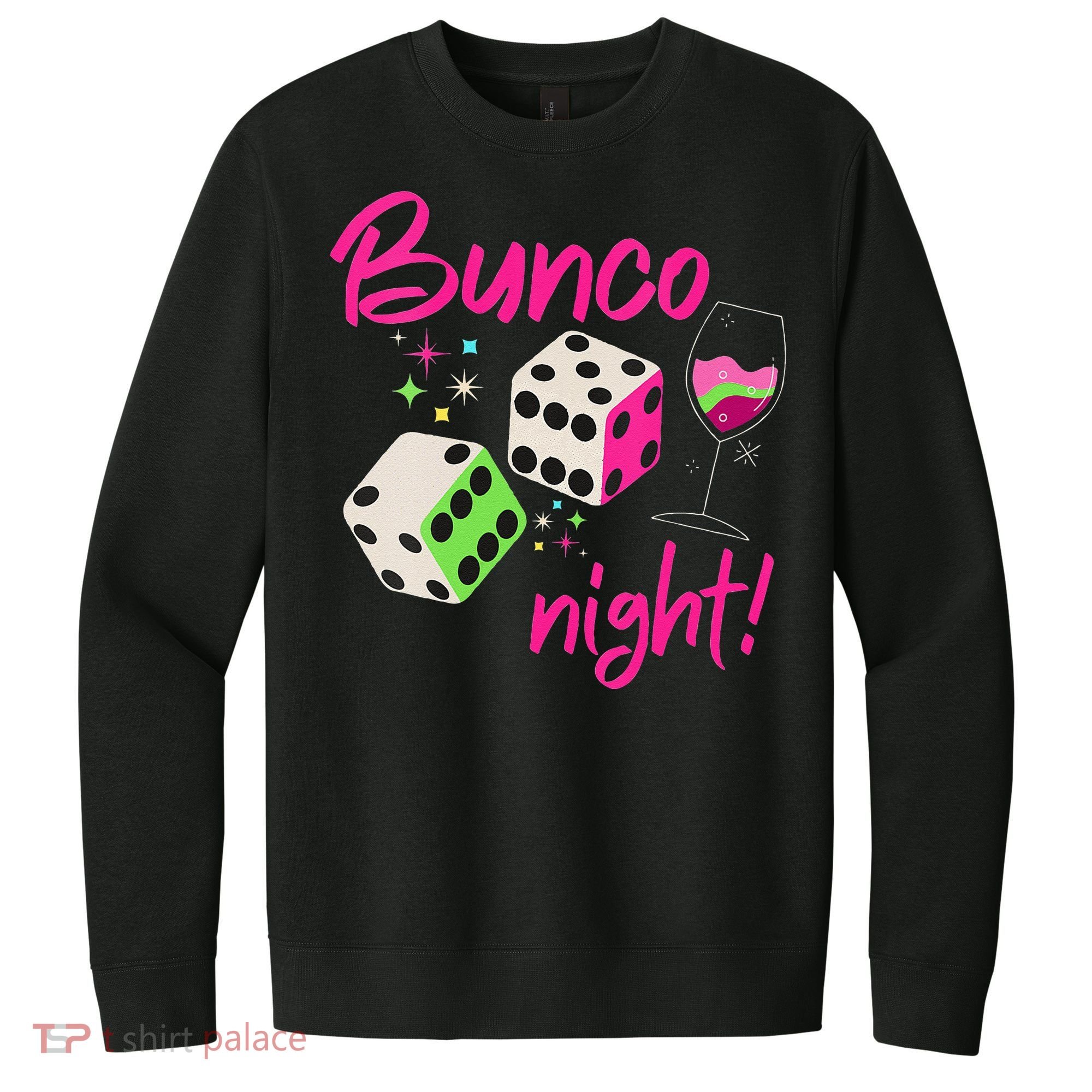 Bunco Night Retro Dice Wine Prize V.I.T. Fleece Crew Sweatshirt