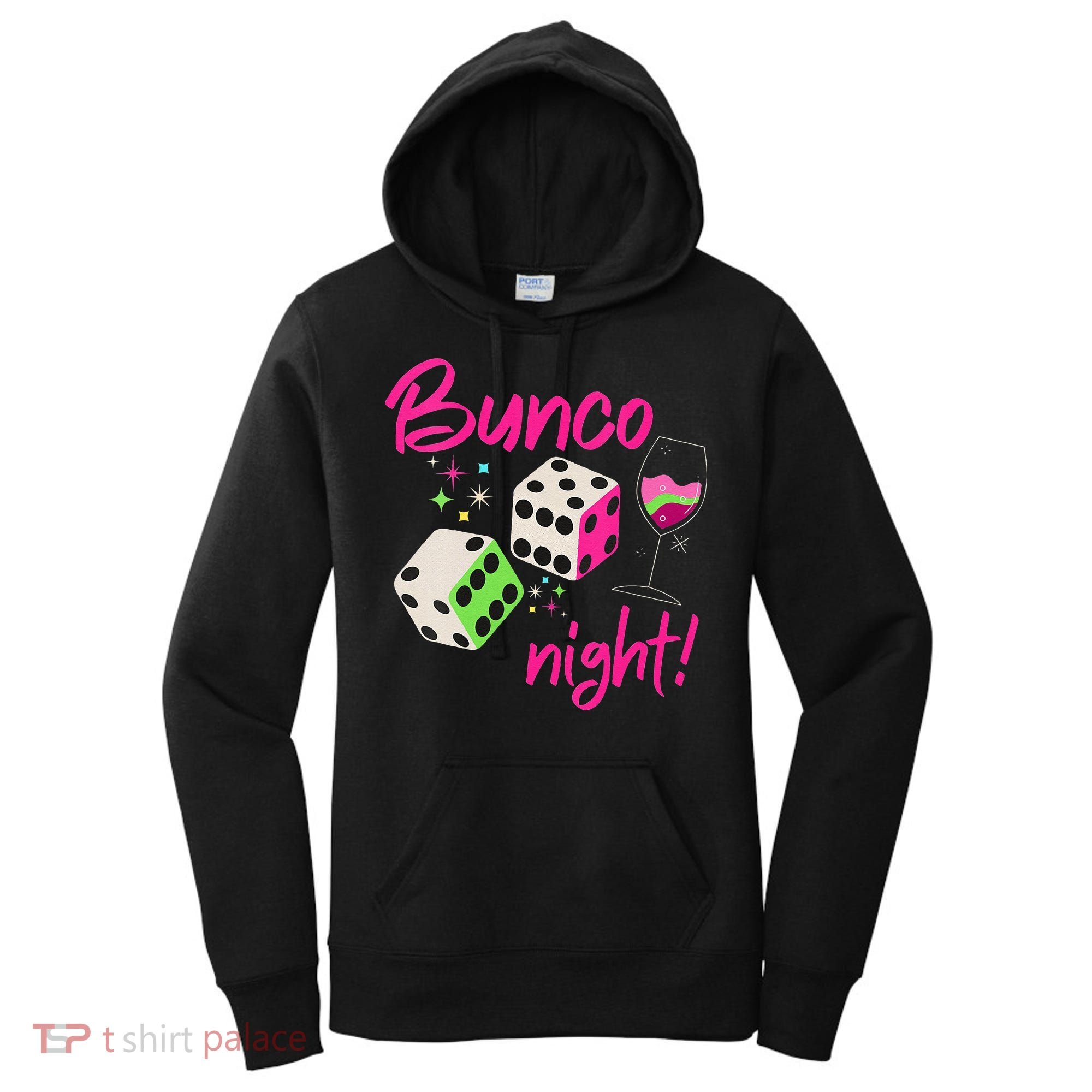 Bunco Night Retro Dice Wine Prize Women's Hoodie