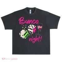 Bunco Night Retro Dice Wine Prize Urban Oversized Heavyweight T-Shirt thumb 0