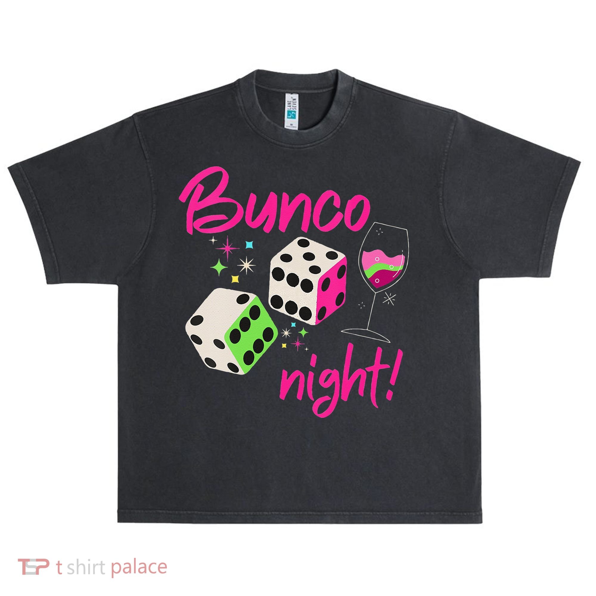 Bunco Night Retro Dice Wine Prize Urban Oversized Heavyweight T-Shirt