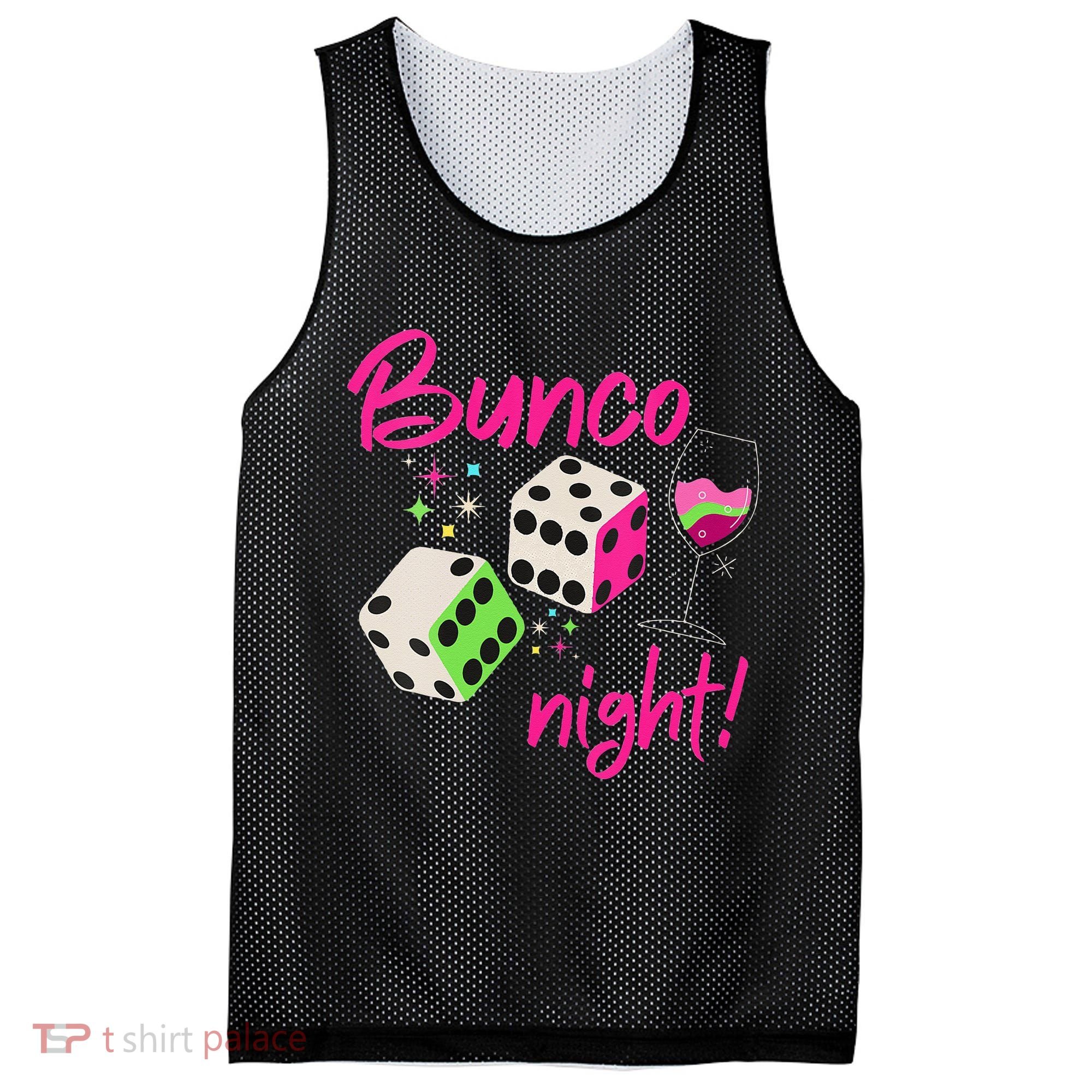 Bunco Night Retro Dice Wine Prize Mesh Reversible Basketball Jersey Tank
