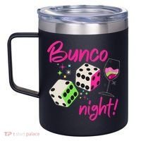 Bunco Night Retro Dice Wine Prize 12oz Stainless Steel Coffee Mug thumb 2