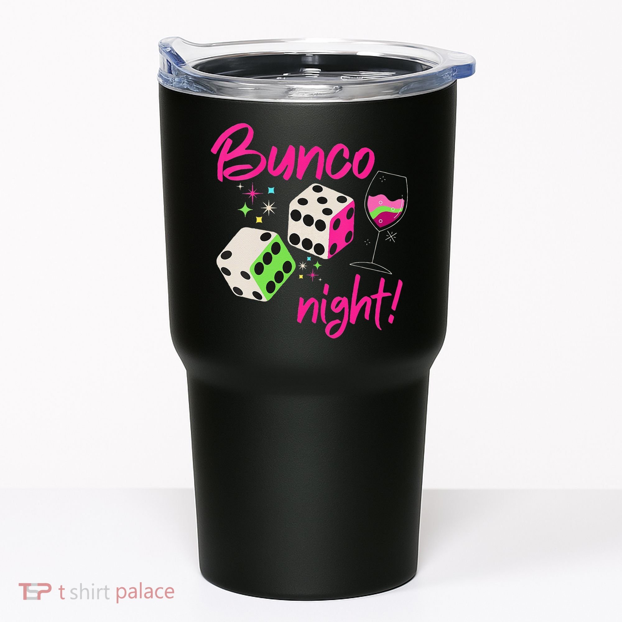 Bunco Night Retro Dice Wine Prize Tumbler
