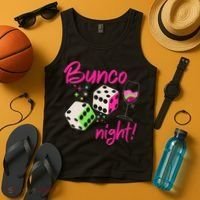 Bunco Night Retro Dice Wine Prize Tank Top thumb 4