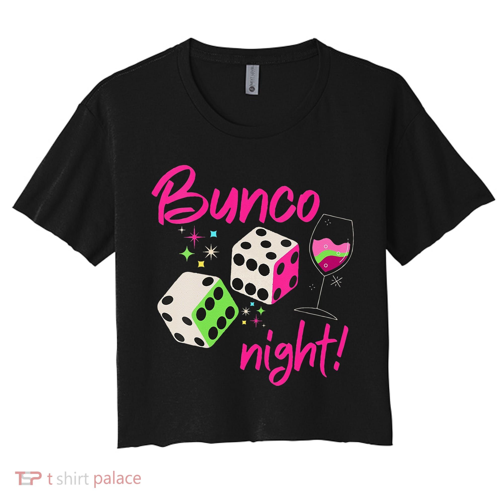 Bunco Night Retro Dice Wine Prize Women's Crop Top Tee