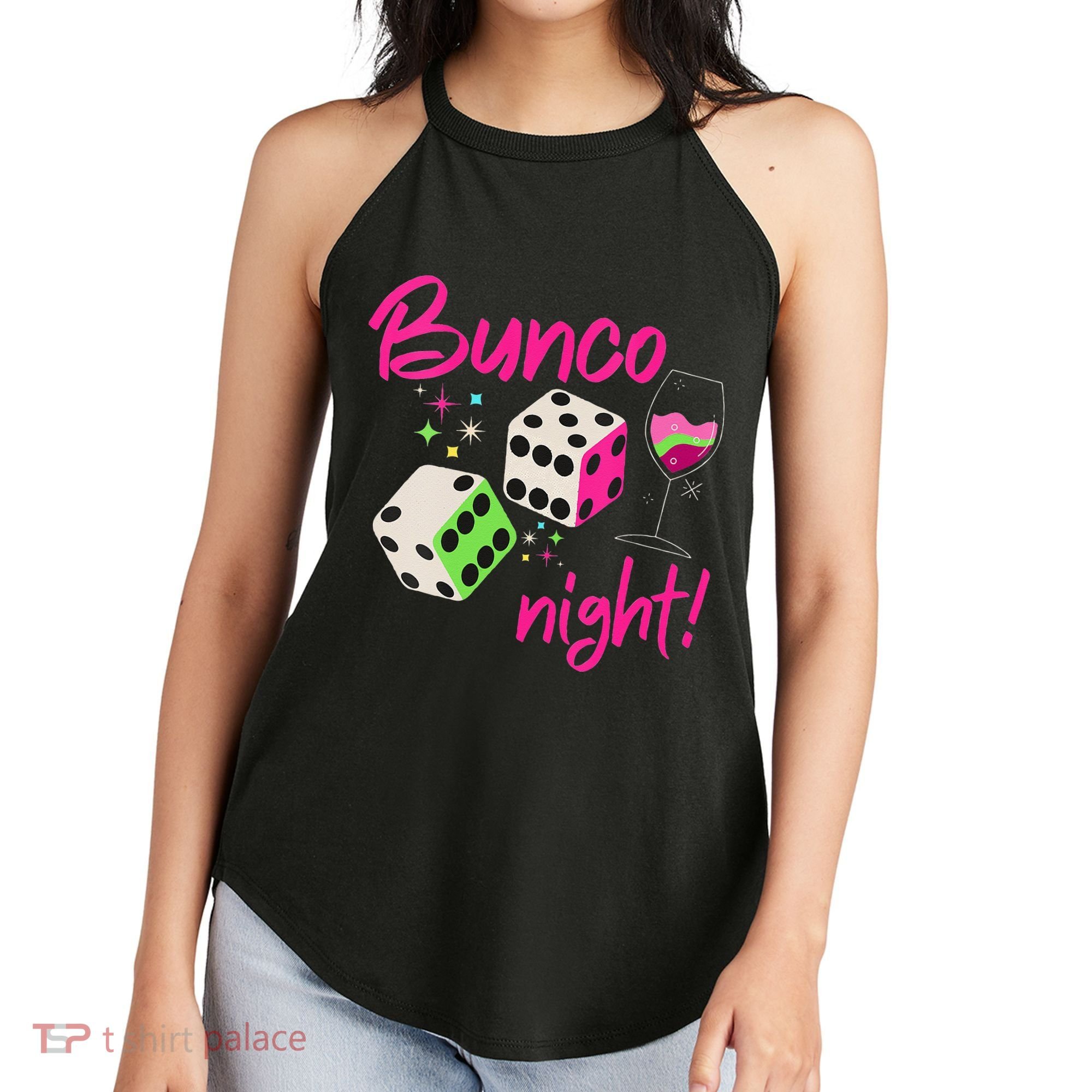 Bunco Night Retro Dice Wine Prize Women's Perfect Tri Rocker Tank