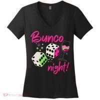 Bunco Night Retro Dice Wine Prize Women's V-Neck T-Shirt thumb 0