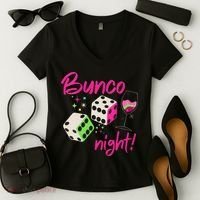 Bunco Night Retro Dice Wine Prize Women's V-Neck T-Shirt thumb 2