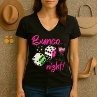 Bunco Night Retro Dice Wine Prize Women's V-Neck T-Shirt thumb 3